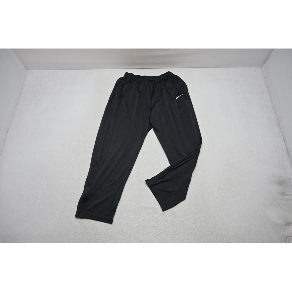 Nike Athletic Pants Mens XL Black Embroidered Swoosh Zipper Cuffs Excellent